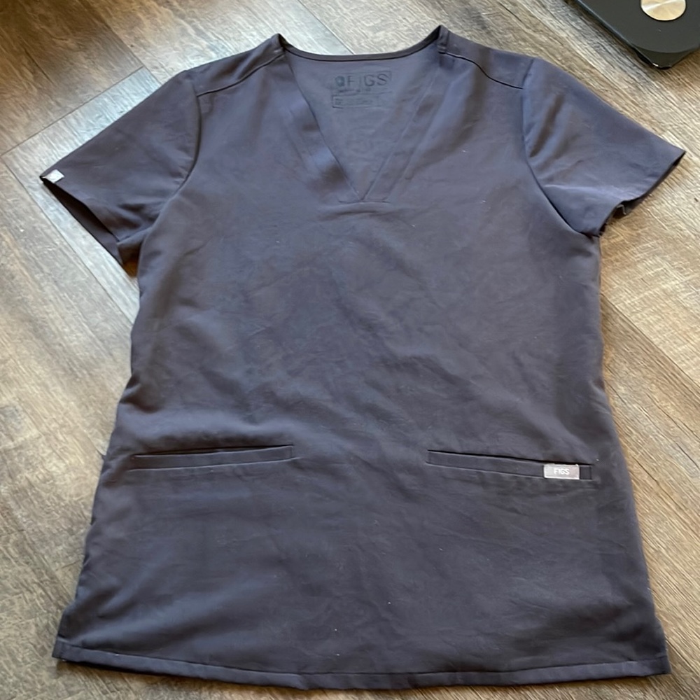 Womens grey figs scrub top